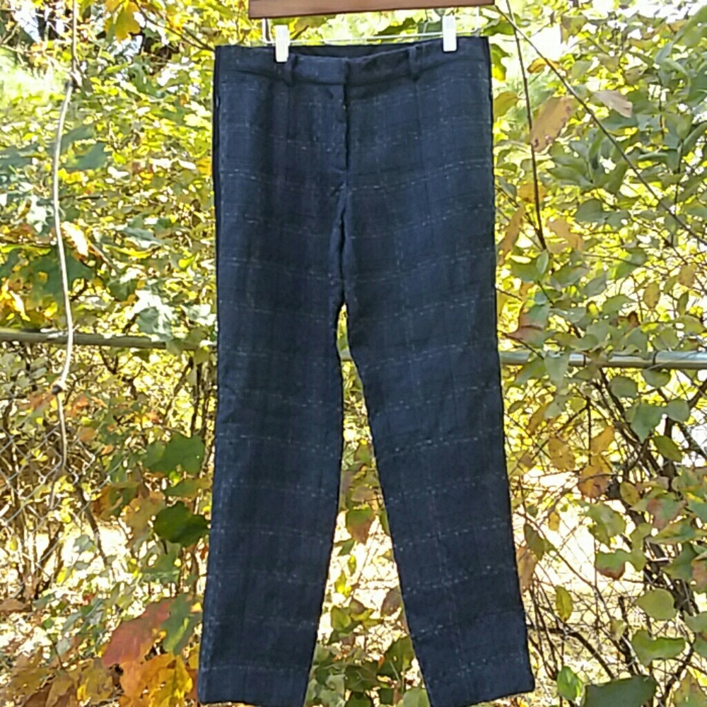 Tory Burch Navy Tweed Trousers